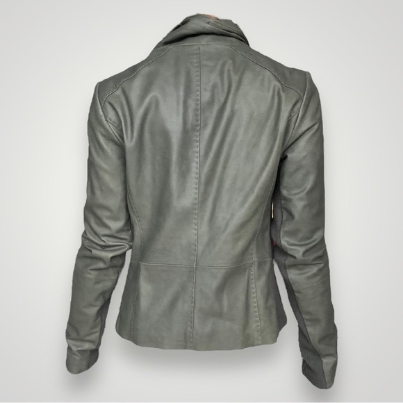 Vince Green Leather Biker Jacket 🐊 - Picture 7 of 7
